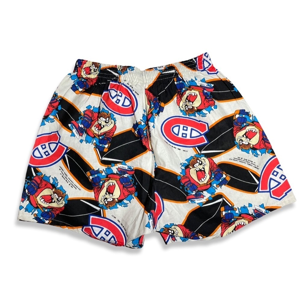 Vintage 90s Taz x Montreal Canadians Pyjama Shorts - Picture 2 of 4